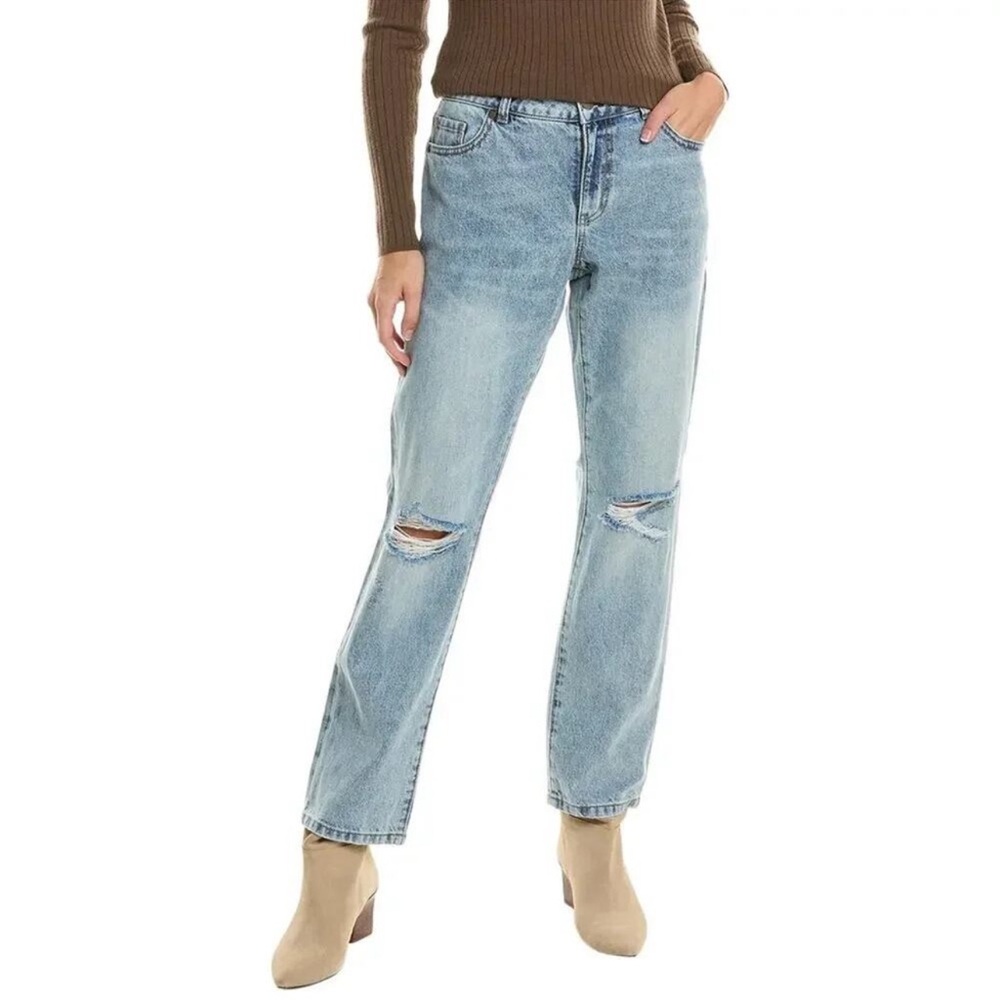 CABI Distressed 100% Boyfriend Jeans Size 14
